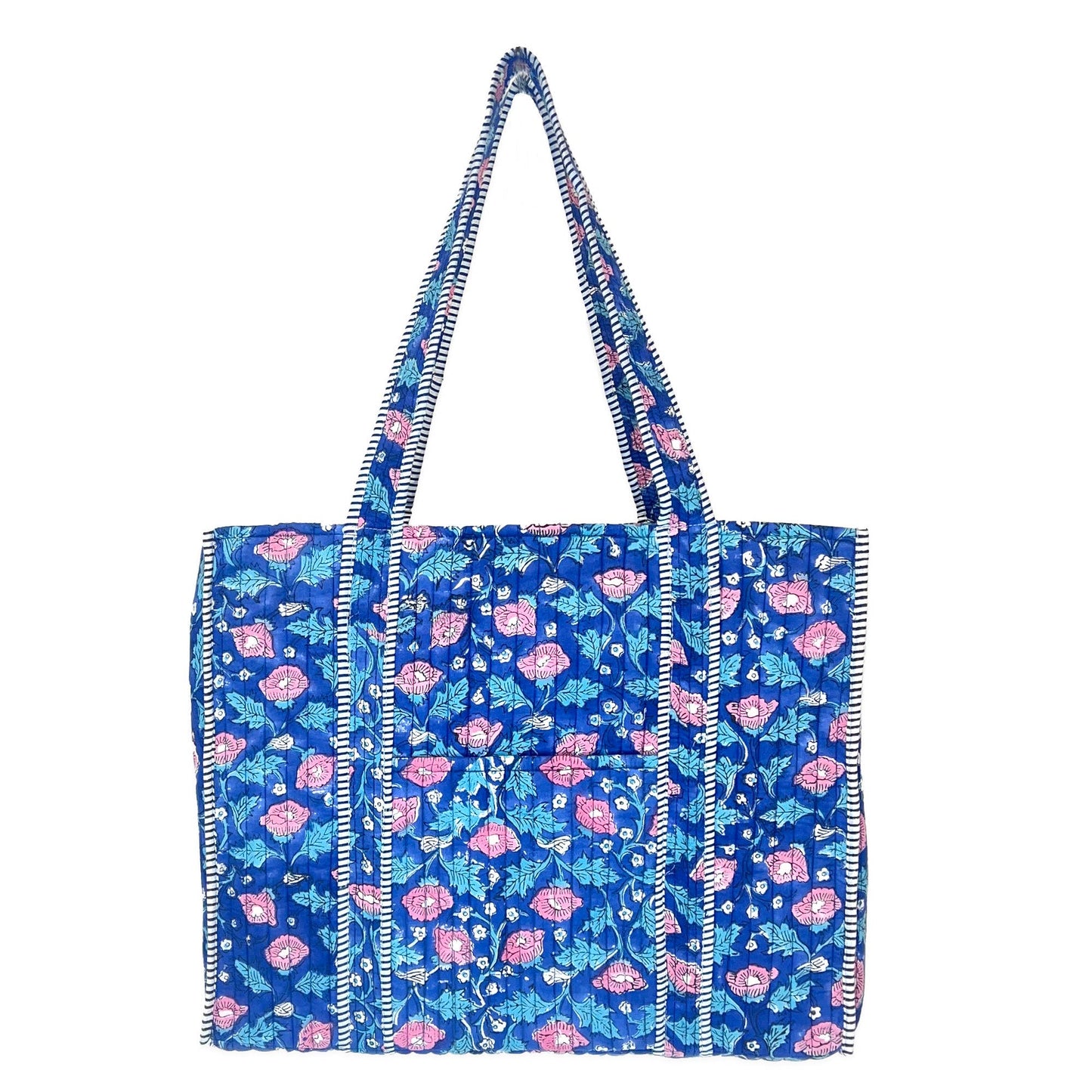 Rich Primrose Quilted Block-Printed Tote